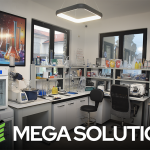 Moderni showroom kompanije Mega Solution sa laboratorijskom opremom, uređajima za analizu i zaštitnom opremom